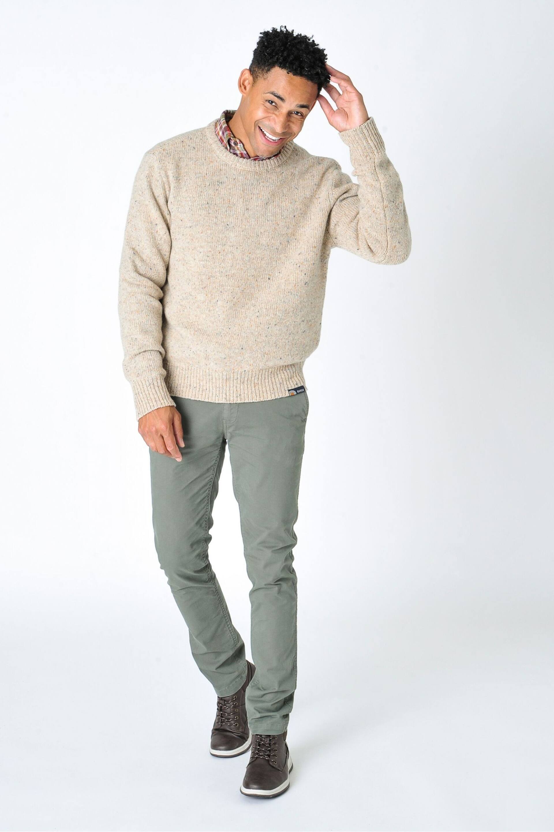 Burgs Mornick Mens Rich Neppy Knit Crew Neck Jumper - Image 4 of 6