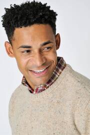 Burgs Mornick Mens Rich Neppy Knit Crew Neck Jumper - Image 5 of 6
