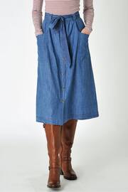 Burgs Womens Blue Kerley Midi Skirt - Image 2 of 6