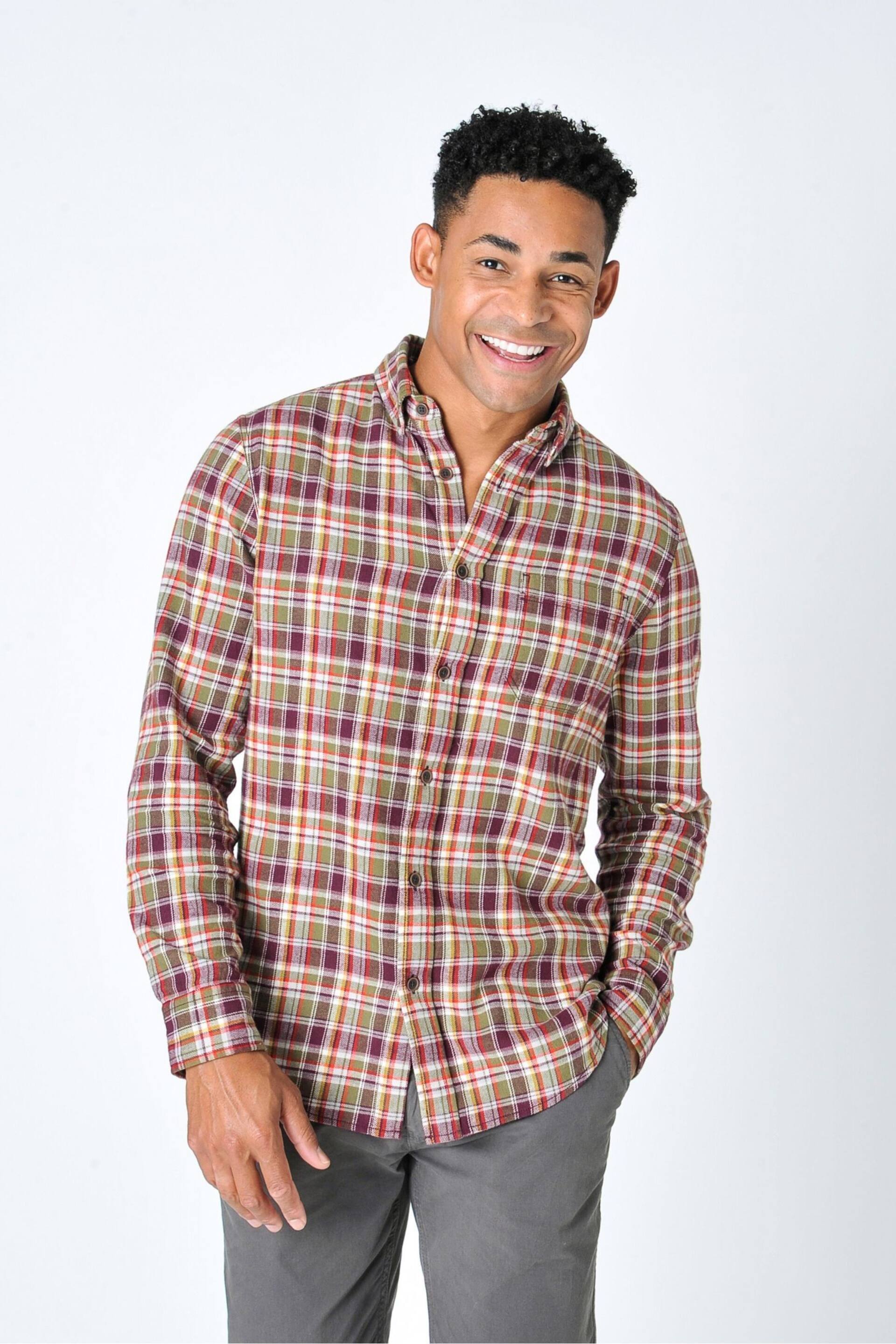 Burgs Purple Huxham Mens Marl Check Shirt - Image 1 of 5