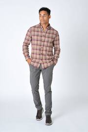 Burgs Purple Huxham Mens Marl Check Shirt - Image 3 of 5