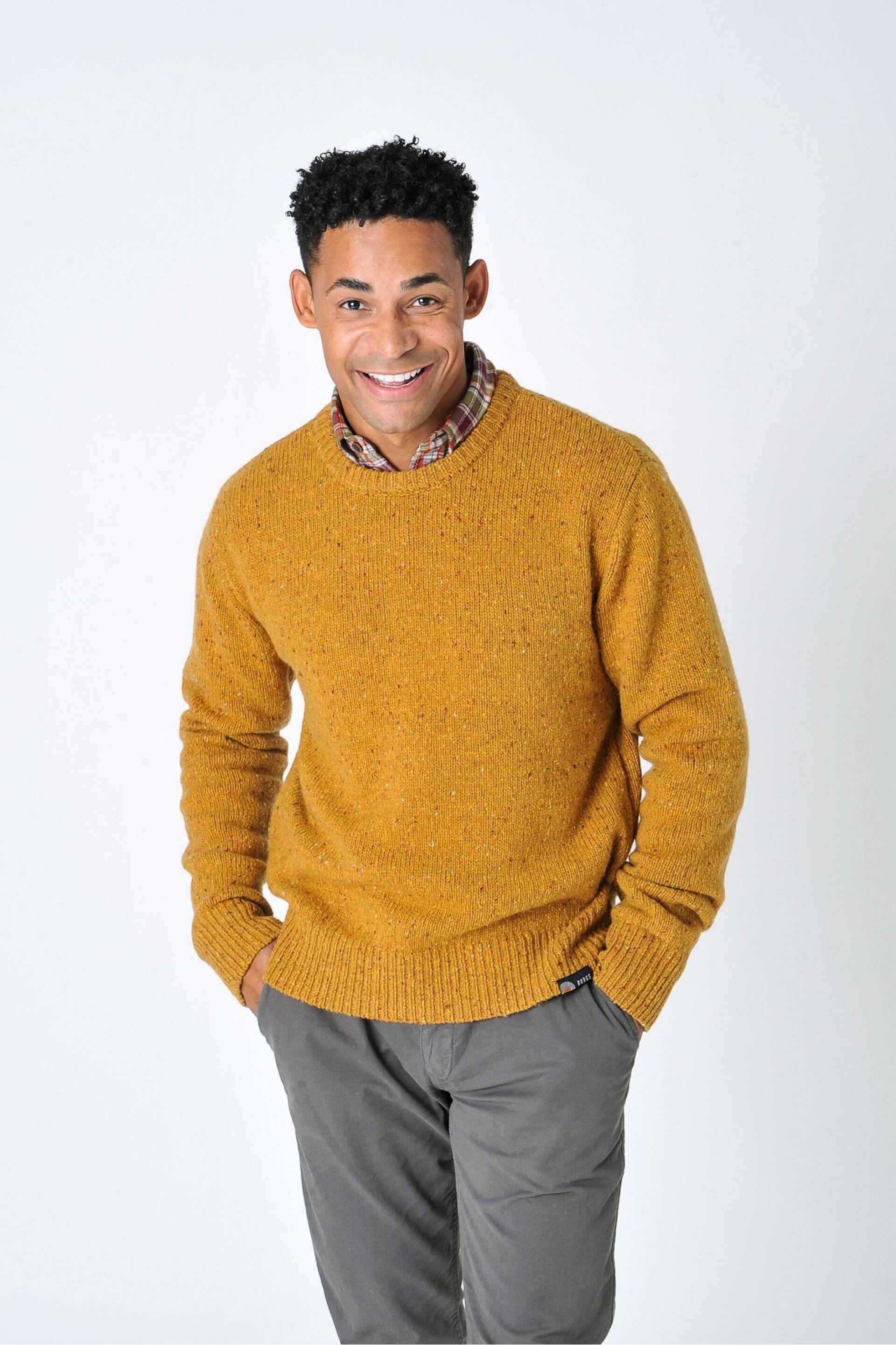 Burgs Mornick Mens Rich Neppy Knit Crew Neck Jumper - Image 2 of 6