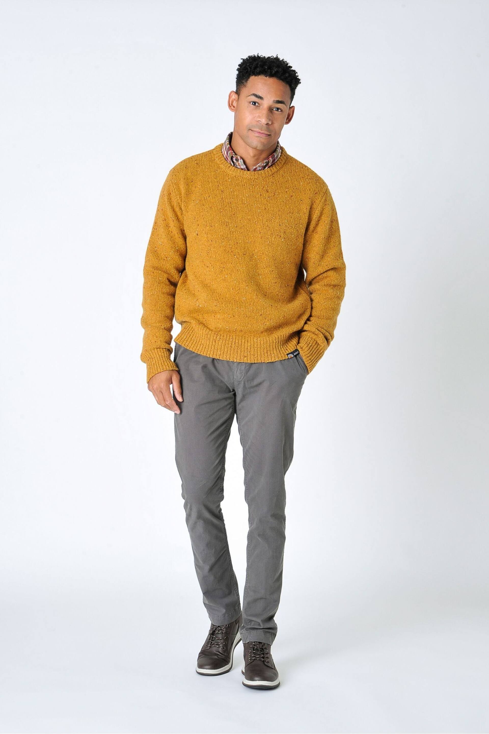 Burgs Mornick Mens Rich Neppy Knit Crew Neck Jumper - Image 4 of 6