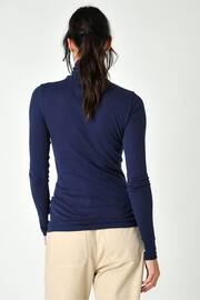 Burgs Womens Blue Agnes Roll Neck T-Shirt - Image 2 of 5
