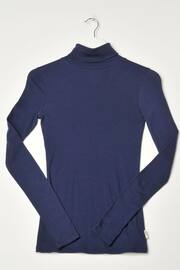 Burgs Womens Blue Agnes Roll Neck T-Shirt - Image 5 of 5
