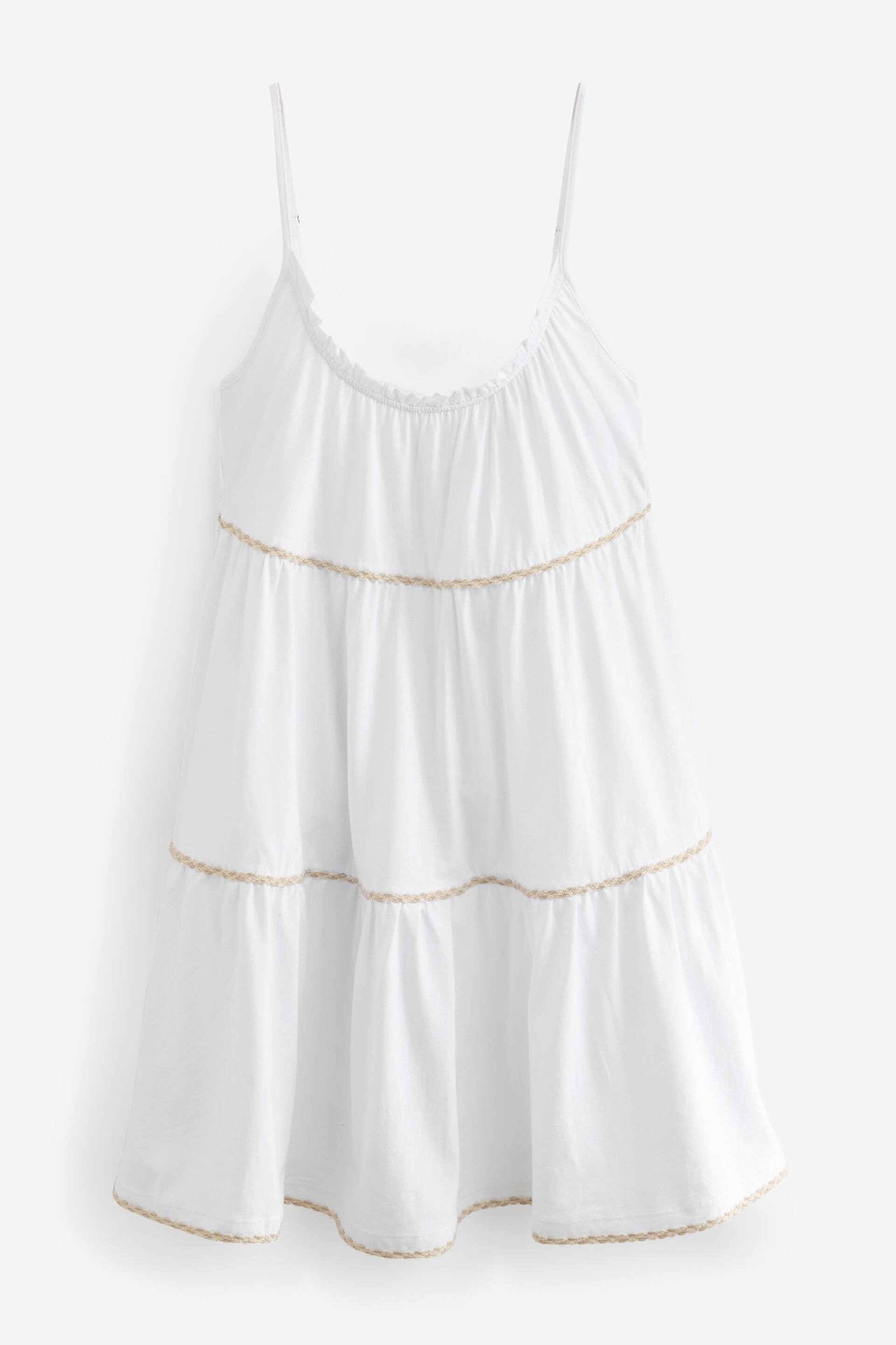 White Jersey Tiered Summer Dress - Image 6 of 7