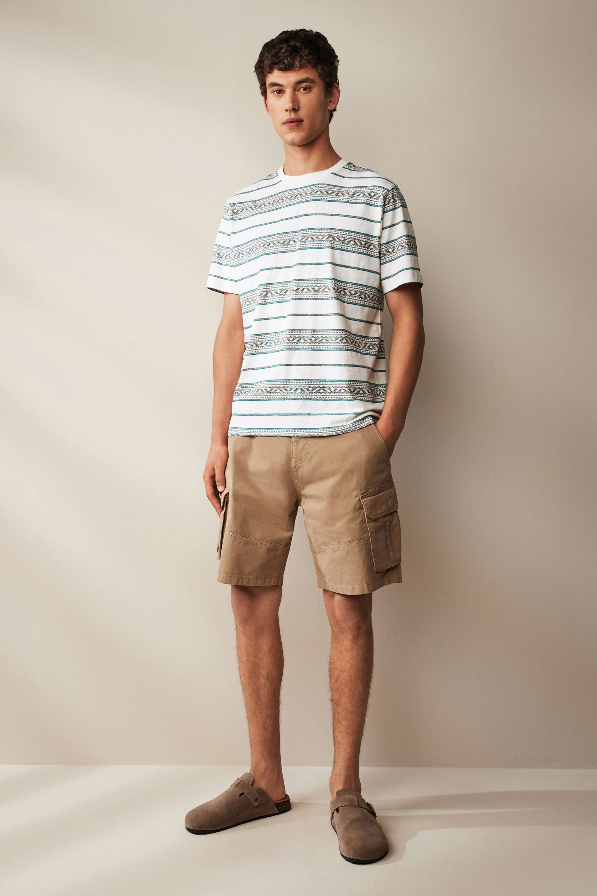 White Navajo Textured Stripe T-Shirt - Image 2 of 7