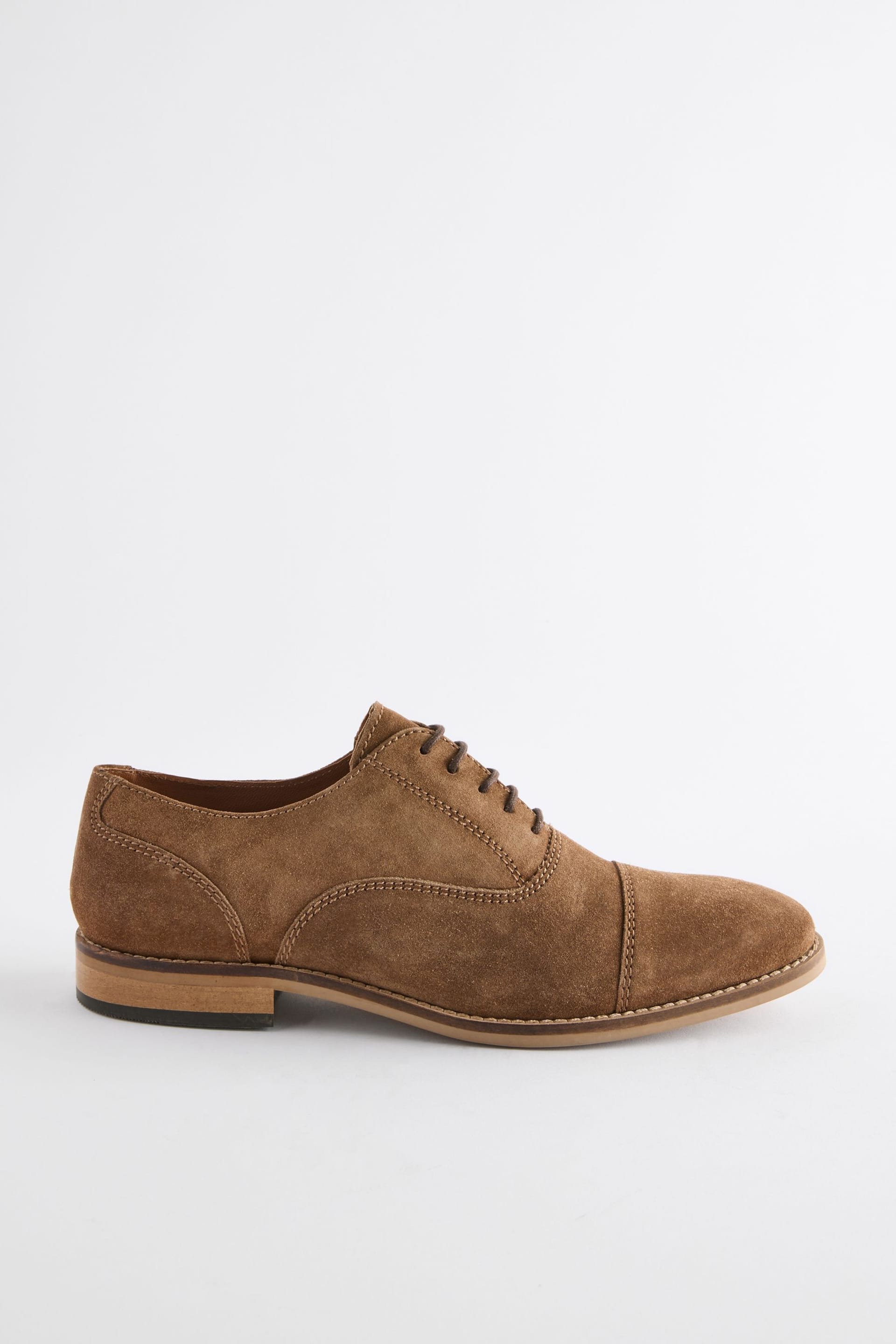 Stone Suede Contrast Sole Toecap Shoes - Image 3 of 6