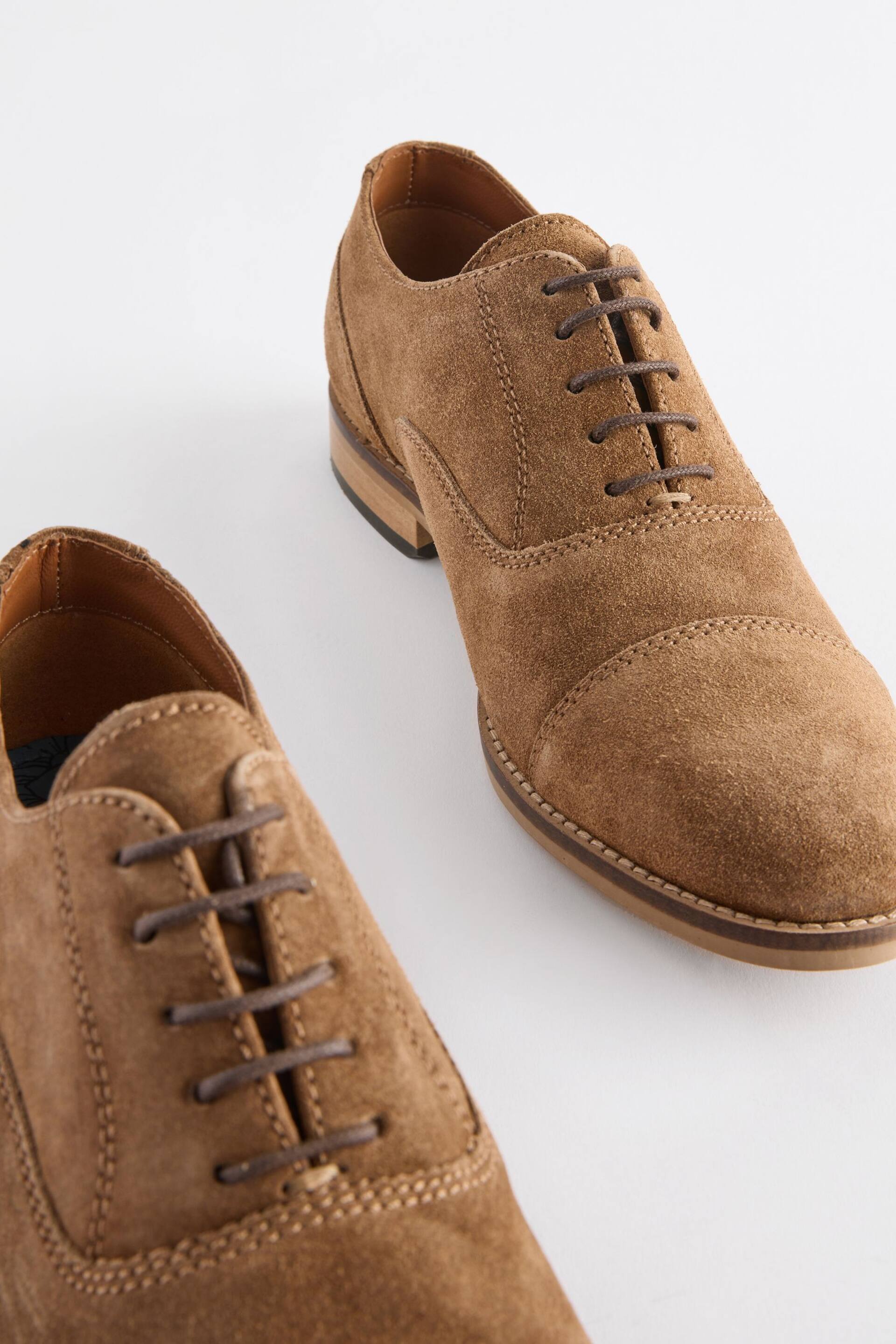 Stone Suede Contrast Sole Toecap Shoes - Image 4 of 6
