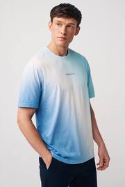 Blue Diagonal Dip Dye T-Shirt - Image 1 of 7