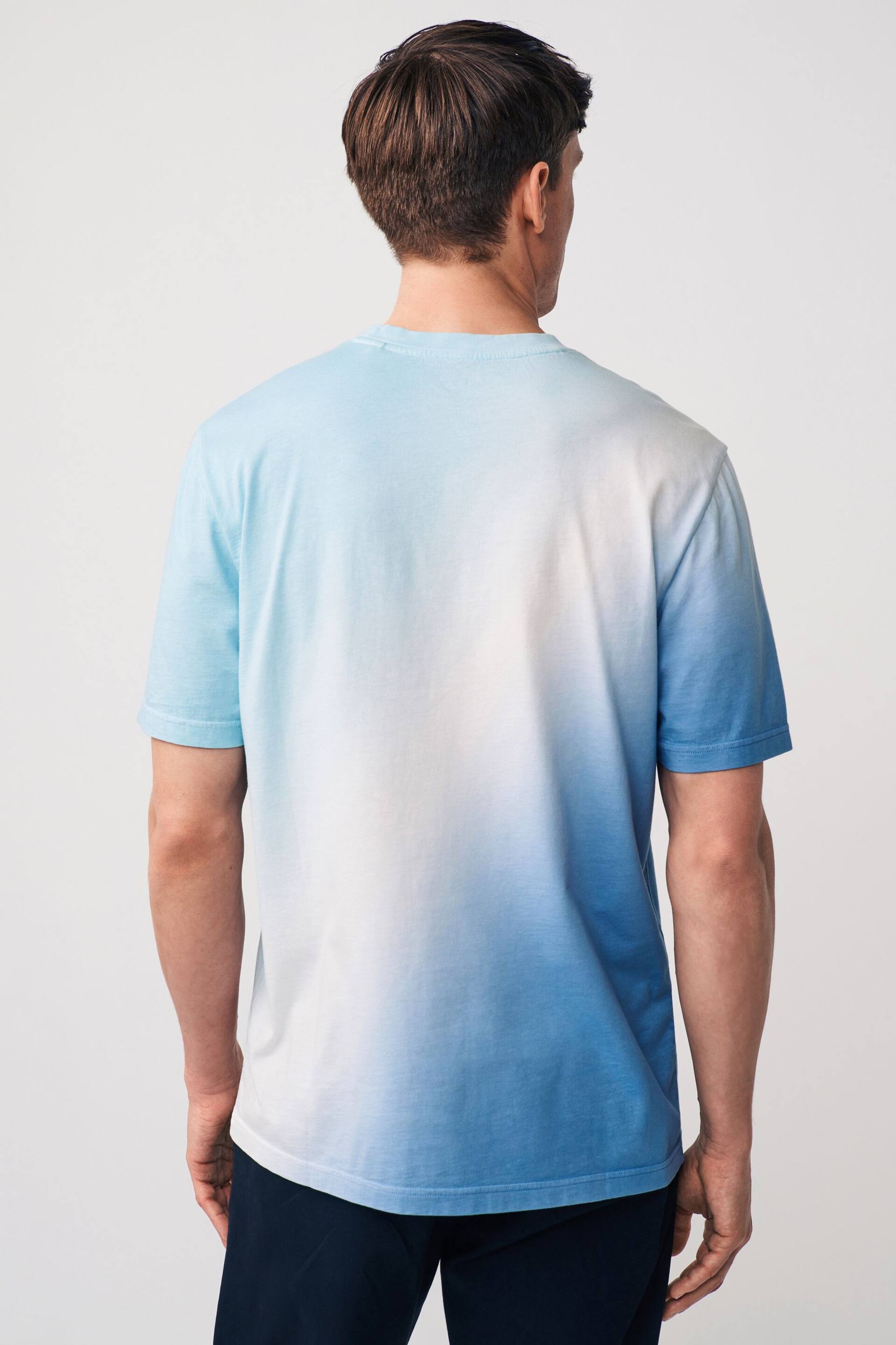 Blue Diagonal Dip Dye T-Shirt - Image 3 of 7