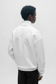 HUGO White Relaxed Fit Zip Neck Sweatshirt - Image 2 of 5