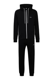 BOSS Black Stretch Cotton Contrast Zip Up Tracksuit Hoodie - Image 5 of 5