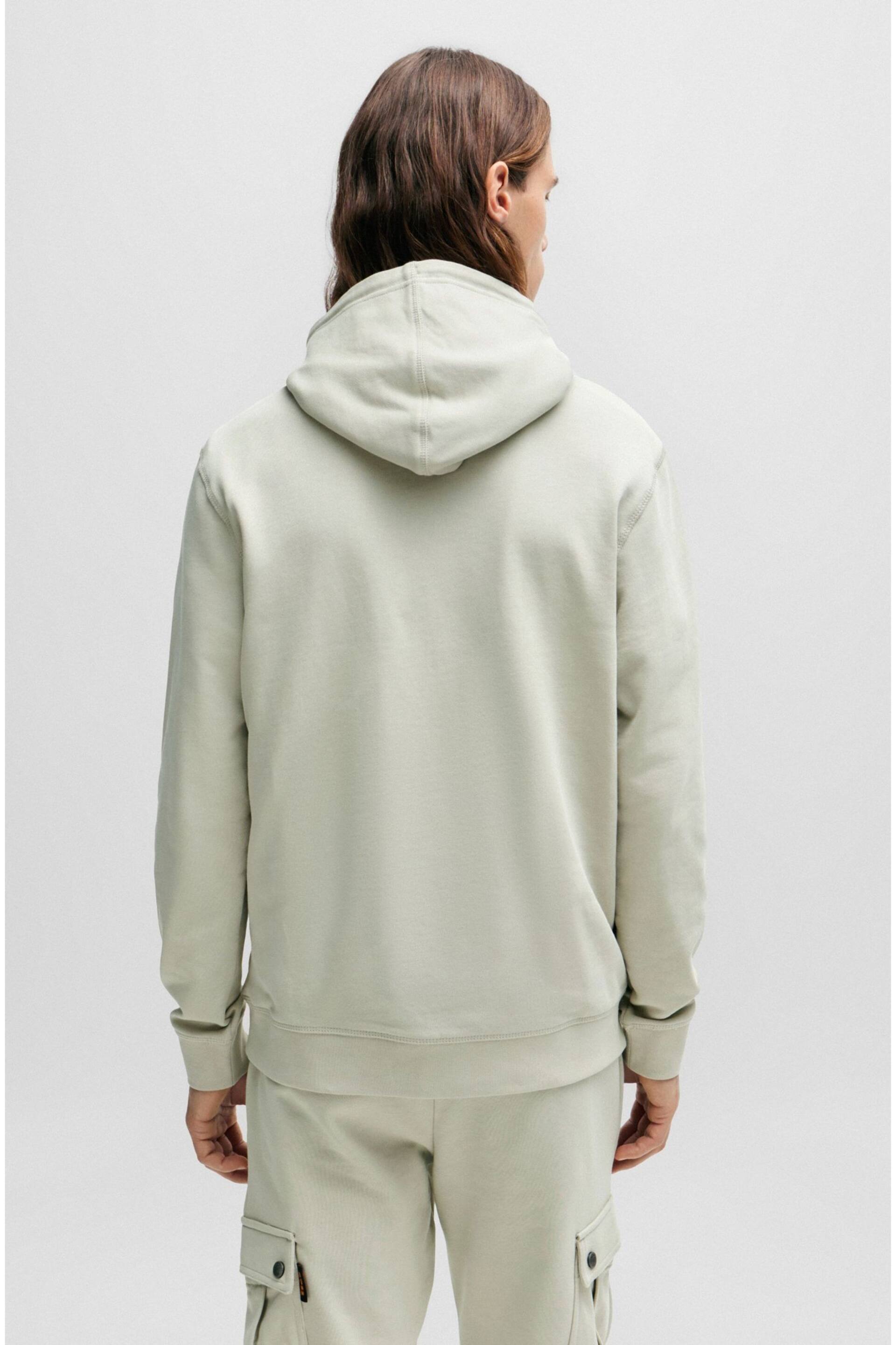 BOSS Natural Logo-Patch Hoodie In Cotton Terry - Image 2 of 5