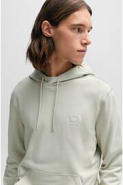 BOSS Natural Logo-Patch Hoodie In Cotton Terry - Image 4 of 5