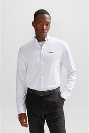 BOSS White Cotton Pique Regular Fit Shirt - Image 1 of 6