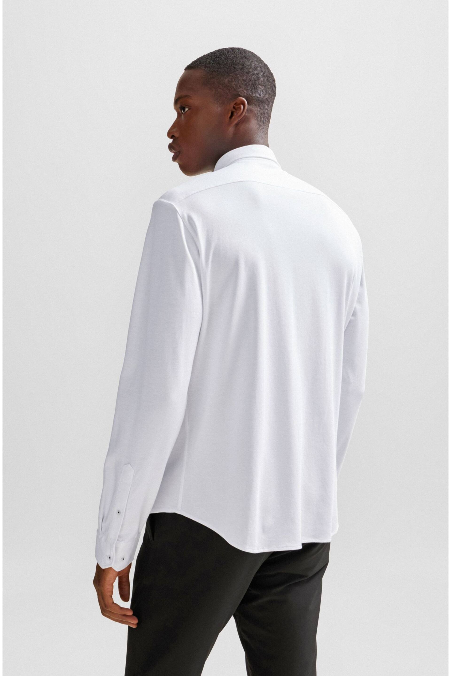 BOSS White Cotton Pique Regular Fit Shirt - Image 2 of 6