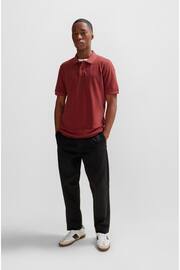 BOSS Red Cotton Pique Polo Shirt - Image 3 of 5
