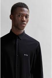 BOSS Black Cotton Pique Regular Fit Shirt - Image 5 of 6