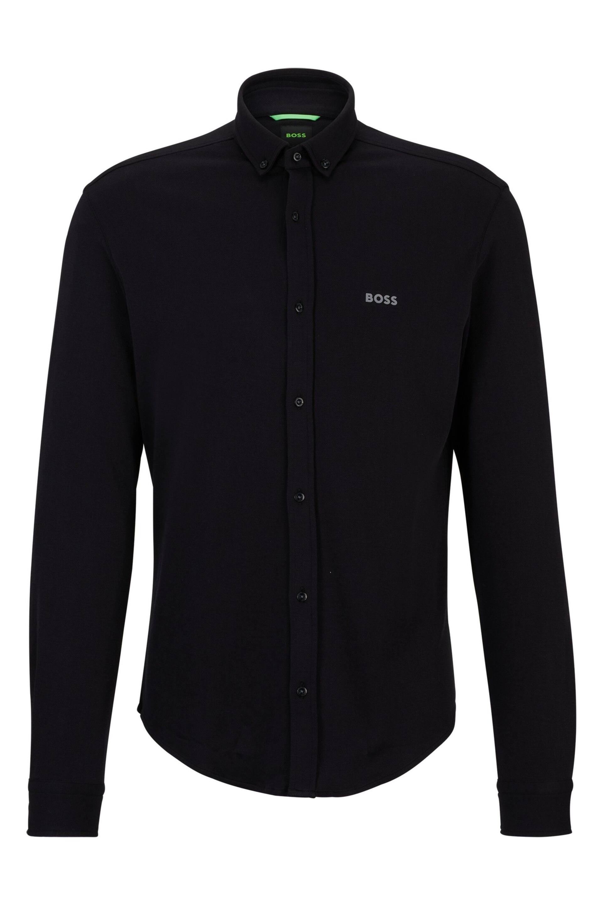 BOSS Black Cotton Pique Regular Fit Shirt - Image 6 of 6