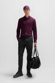BOSS Purple Cotton Pique Regular Fit Shirt - Image 3 of 6