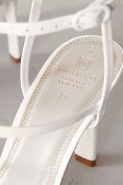 White Signature Leather Strappy Heeled Sandals - Image 6 of 8