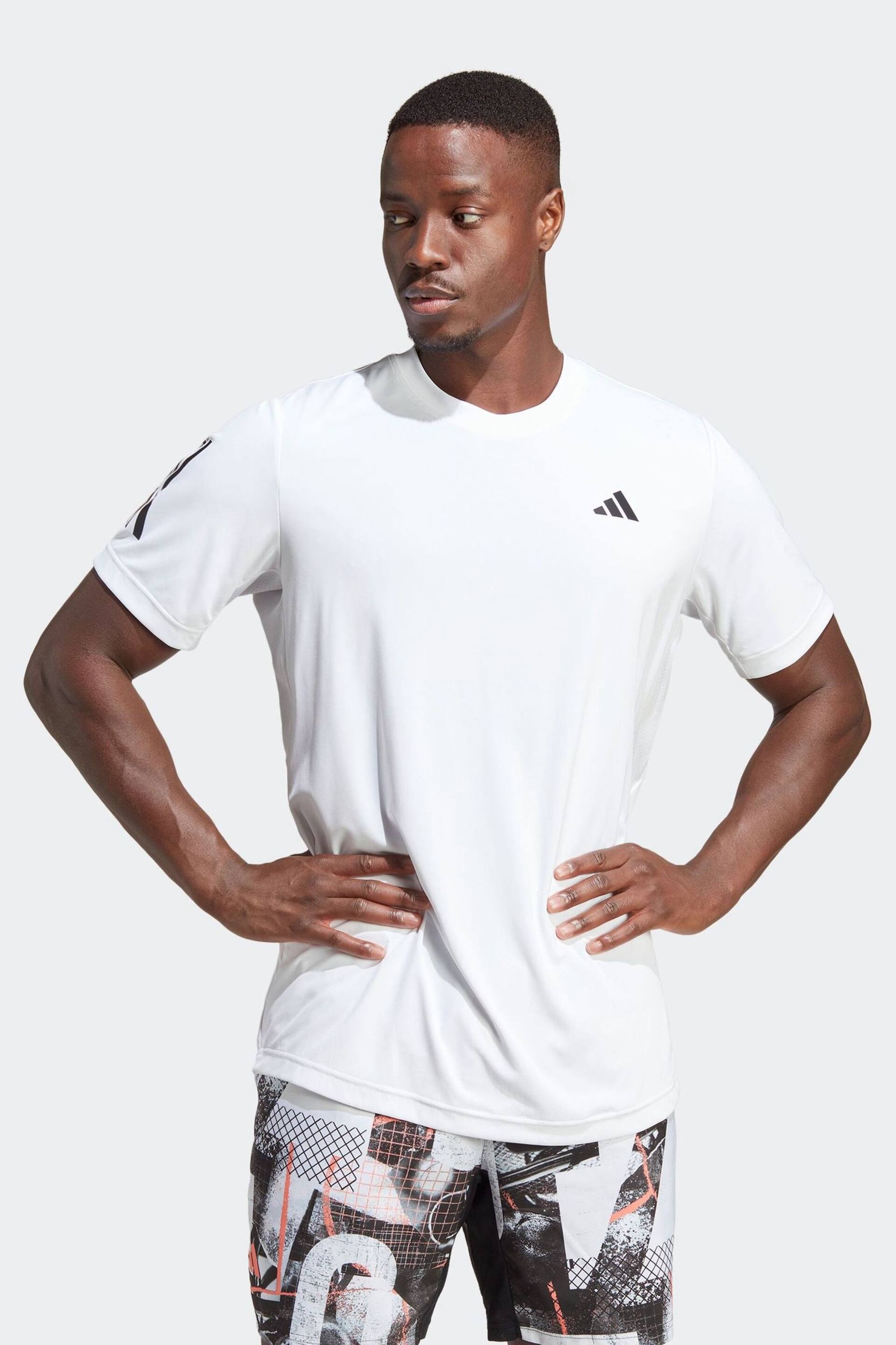 adidas White Club 3-Stripes Tennis T-Shirt - Image 1 of 6