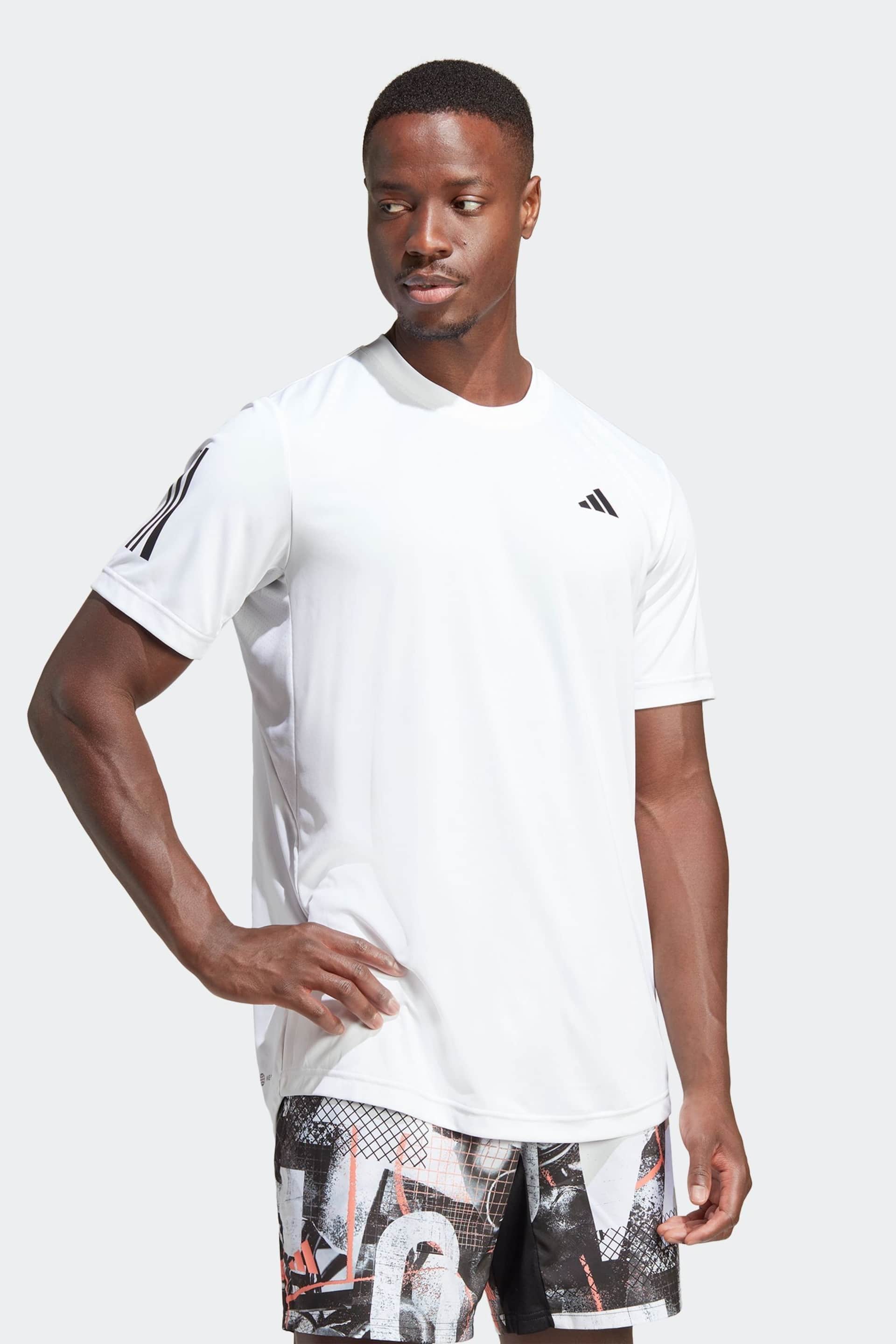 adidas White Club 3-Stripes Tennis T-Shirt - Image 3 of 6