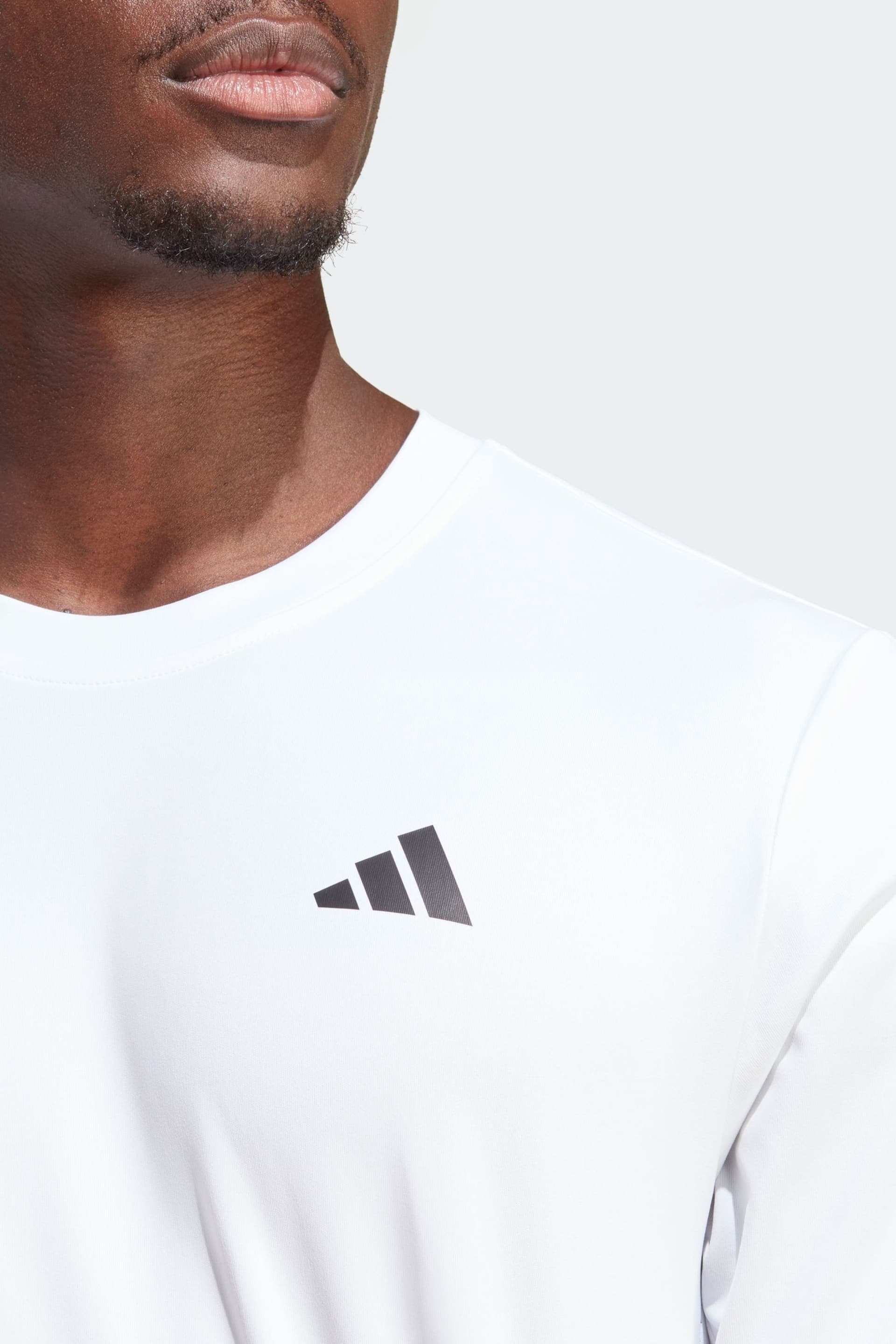 adidas White Club 3-Stripes Tennis T-Shirt - Image 4 of 6