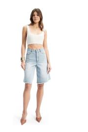 Bardot Blue Bardot Blue Forte Long Denim Shorts - Image 1 of 5