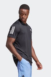 adidas Black Club 3-Stripes Tennis T-Shirt - Image 1 of 8