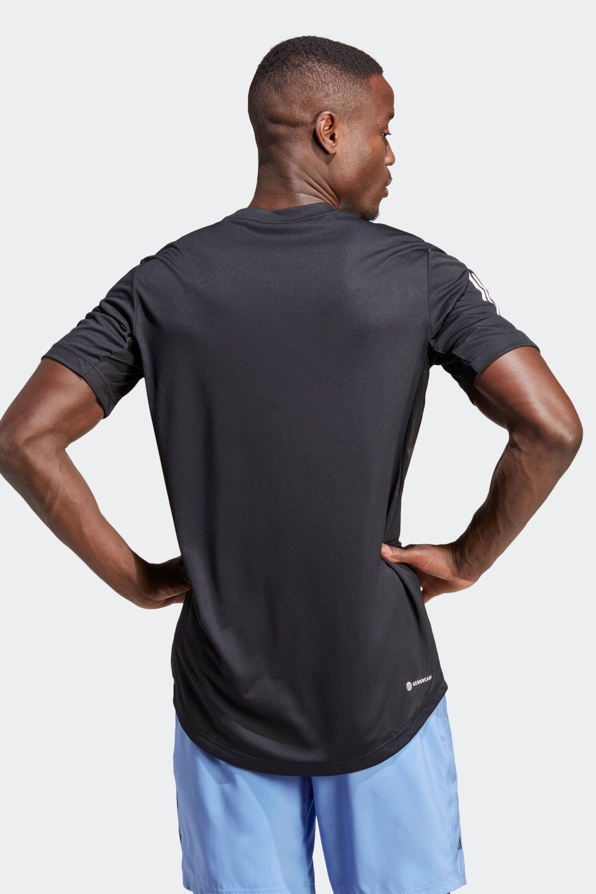 adidas Black Club 3-Stripes Tennis T-Shirt - Image 3 of 8