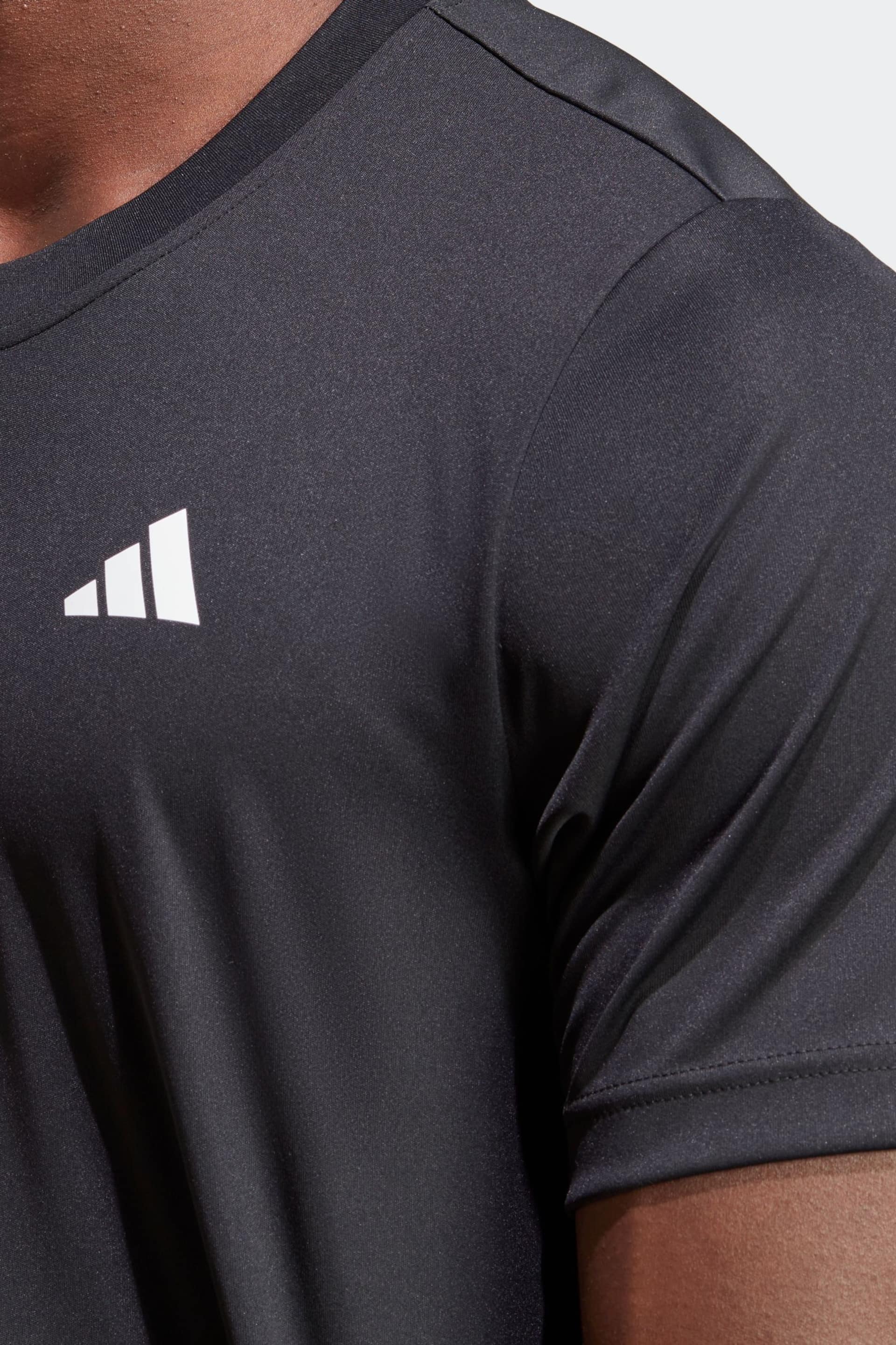 adidas Black Club 3-Stripes Tennis T-Shirt - Image 5 of 8