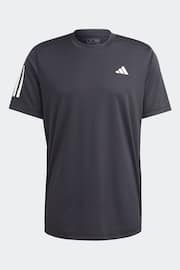 adidas Black Club 3-Stripes Tennis T-Shirt - Image 7 of 8