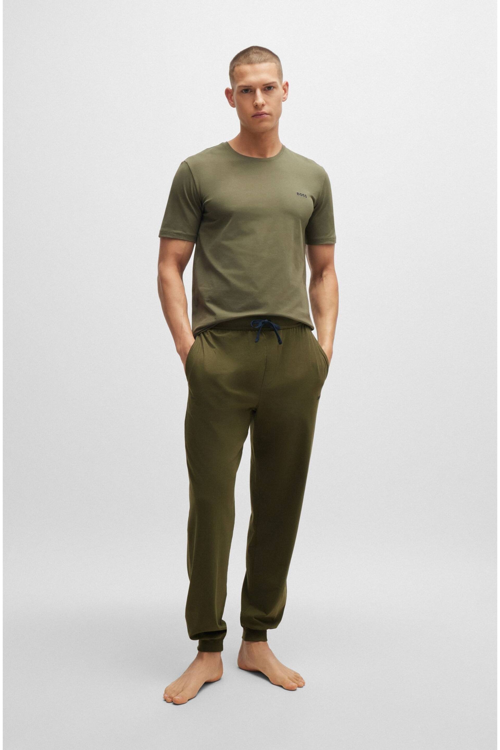 BOSS Green Embroidered Logo Stretch Cotton Joggers - Image 3 of 5