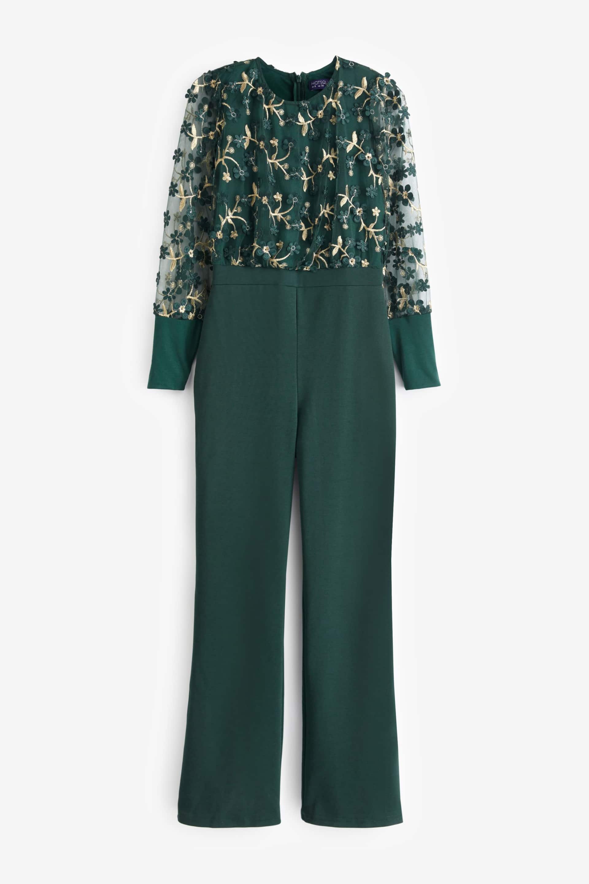 Hot Squash Green Ponte Jumpsuit with Blouson Sleeves - Image 2 of 3