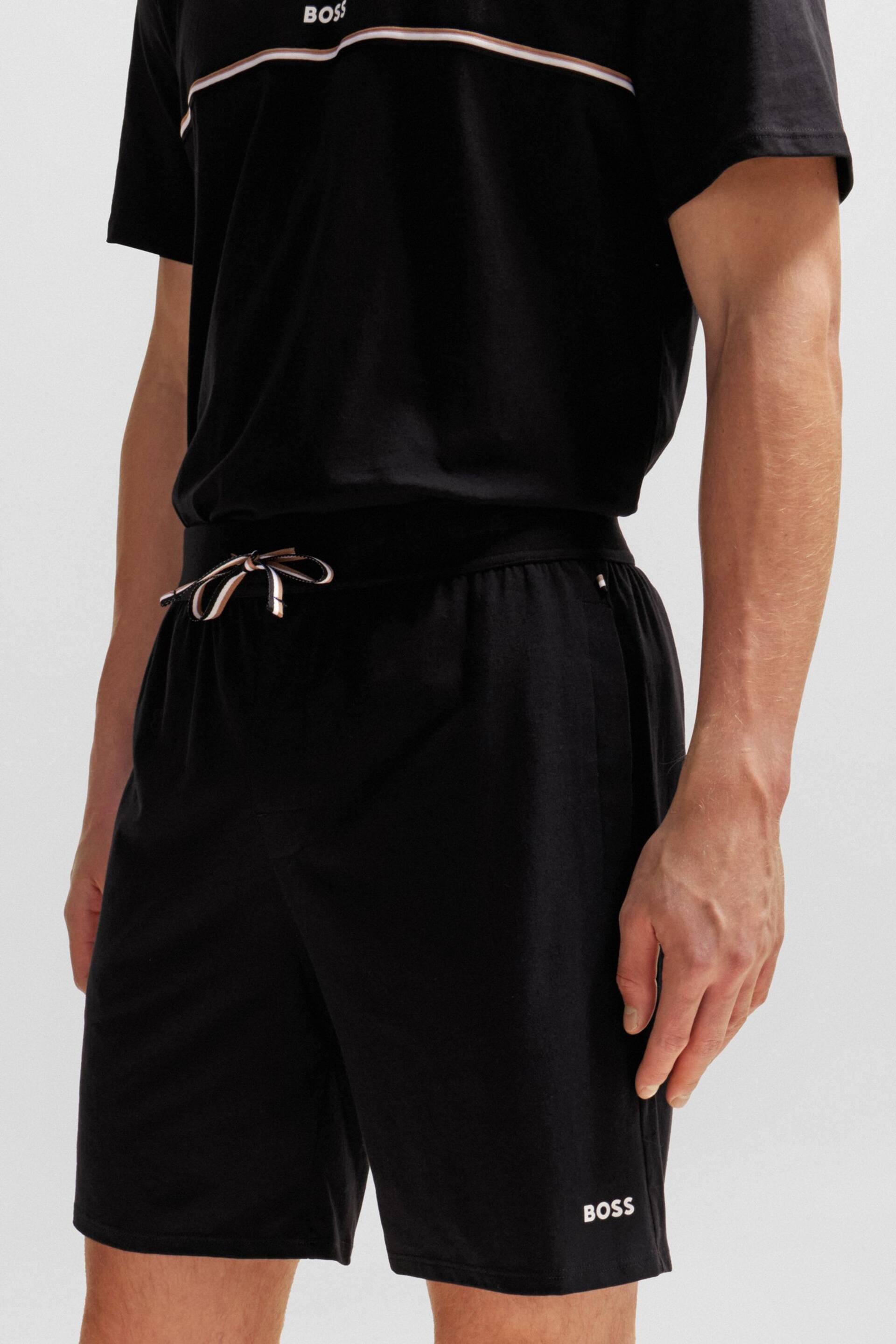 BOSS Black Stretch Cotton Pyjama Short - Image 3 of 5