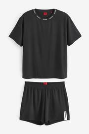 HUGO Stretch Jersey Black Pyjamas With Contrast Logo Details - Image 4 of 6