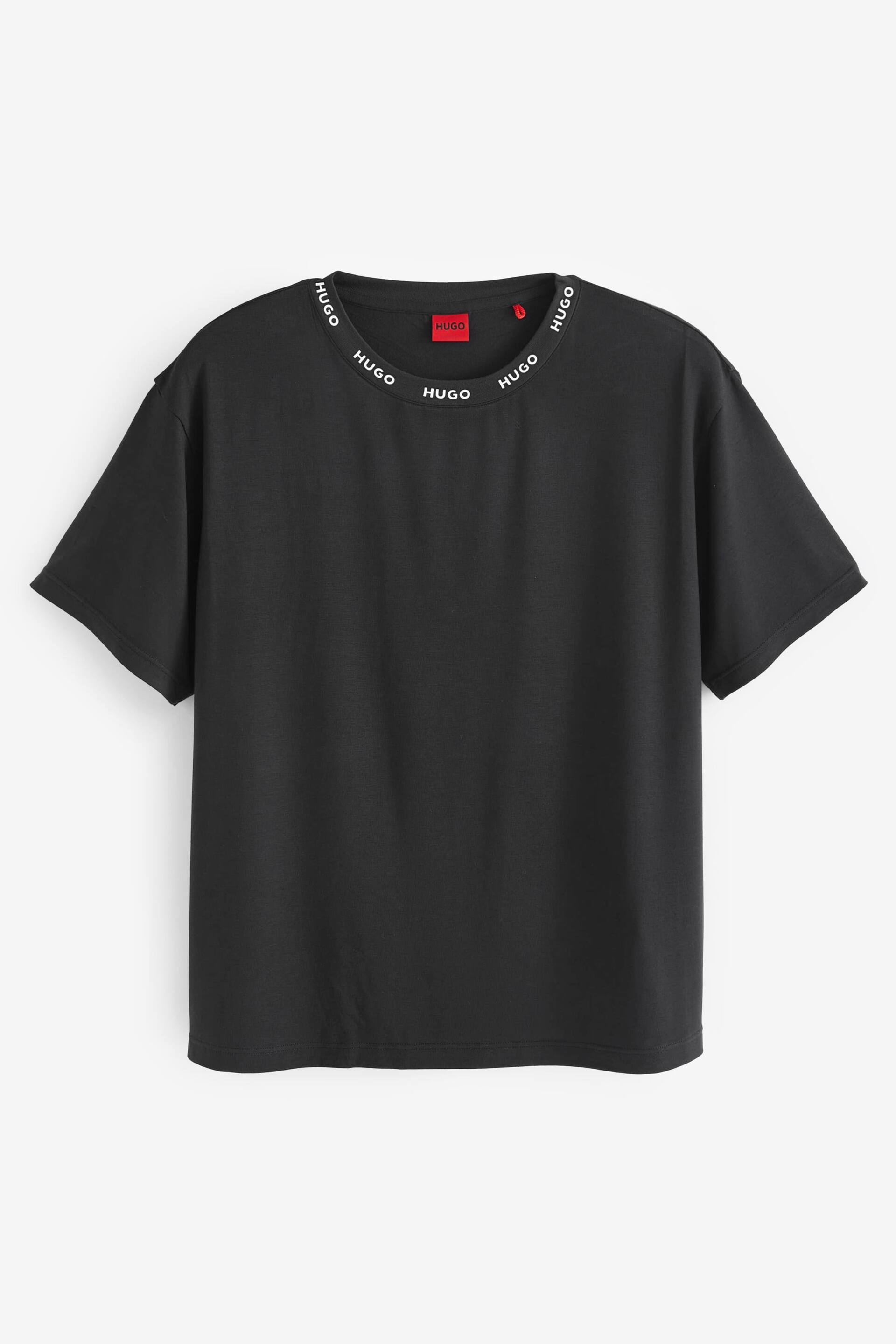 HUGO Stretch Jersey Black Pyjamas With Contrast Logo Details - Image 5 of 6