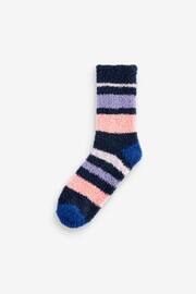 Navy/Purple Hearts Cosy Ankle Socks 4 Pack - Image 5 of 7