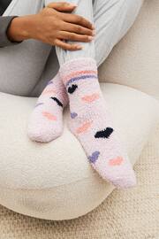 Navy/Purple Hearts Cosy Ankle Socks 4 Pack - Image 6 of 7
