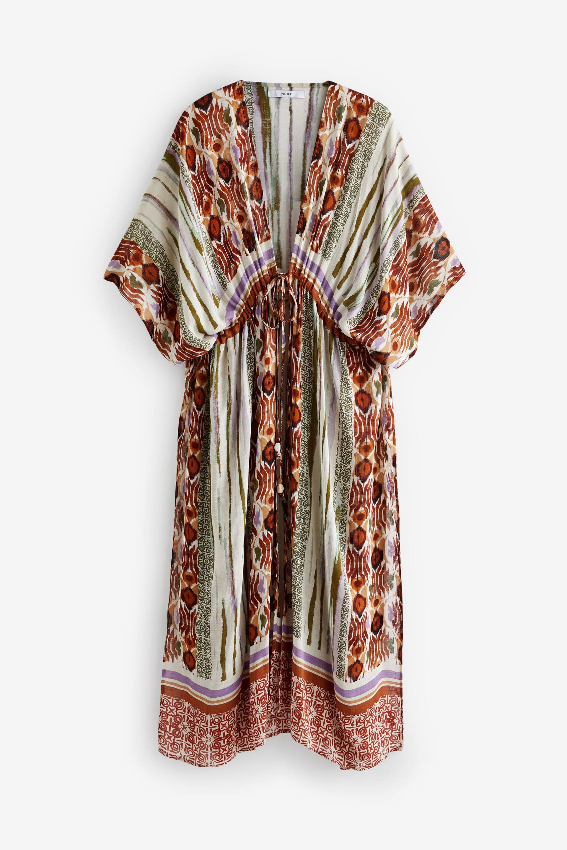 Multi Aztec Maxi Tie Waist Kimono Cover-Up - Image 5 of 6