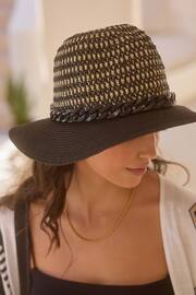 Black Panama Hat With Chain - Image 3 of 5