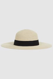 Reiss Natural Lexi Woven Wide Brim Hat - Image 1 of 5