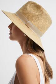 Reiss Natural Gracie Raffia Short Brim Sun Hat - Image 2 of 4