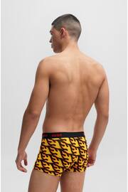 HUGO Red Patterned Stretch Cotton Logo Waistband 3-Pack Boxer Trunk - Image 3 of 7