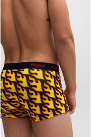 HUGO Red Patterned Stretch Cotton Logo Waistband 3-Pack Boxer Trunk - Image 7 of 7