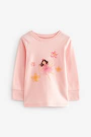 Pink/Cream Fairy 100% Cotton Long Sleeve Pyjamas 3 Pack (9mths-16yrs) - Image 10 of 15