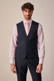 Navy Textured Suit: Waistcoat - Image 1 of 9