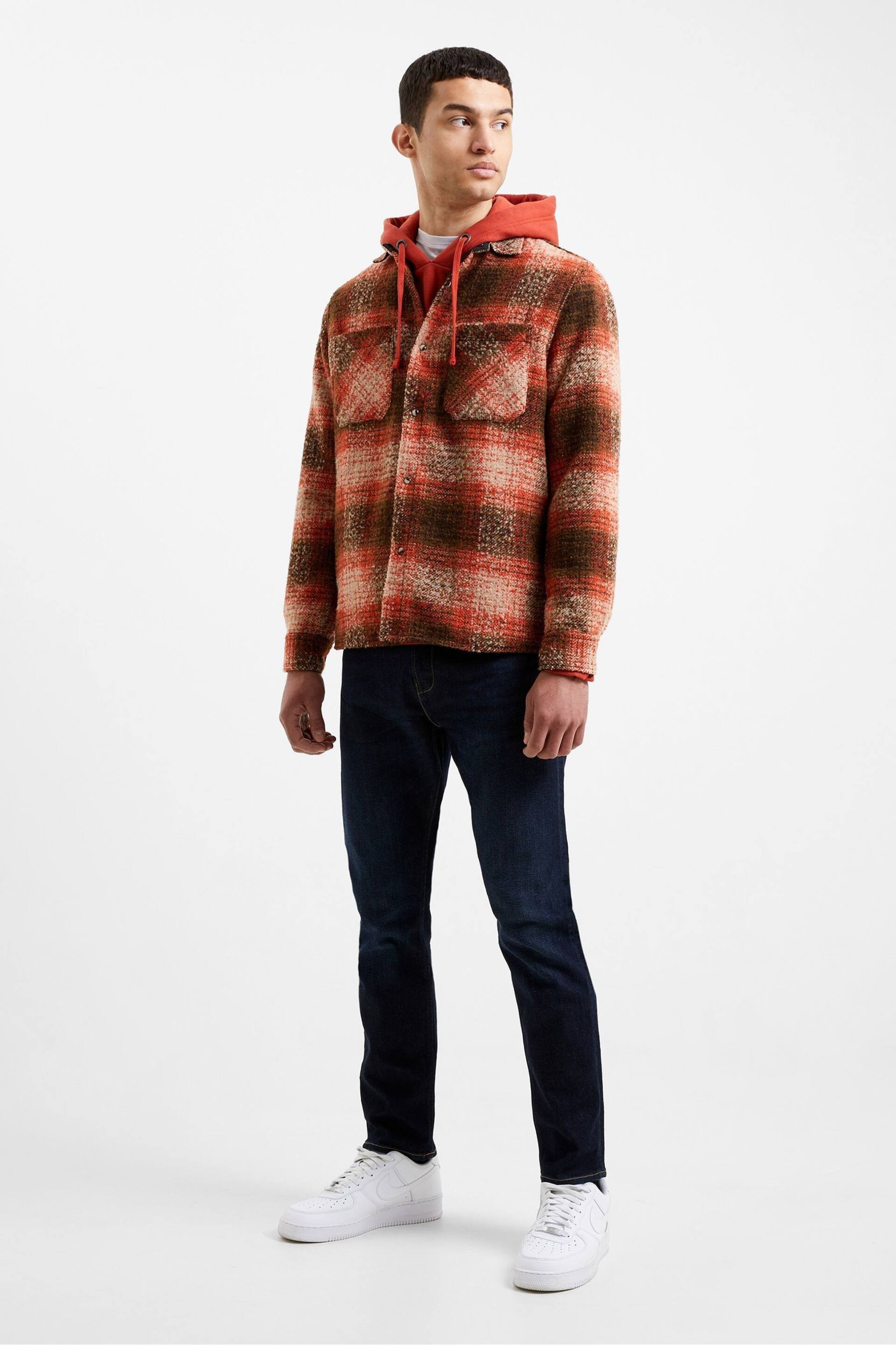 French Connection Rust Heavy Check Overshirt Long Sleeve Shirt - Image 3 of 6